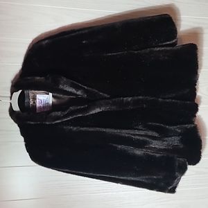 Intrigue by Tissavel France Vintage Faux Fur Coat Size 12